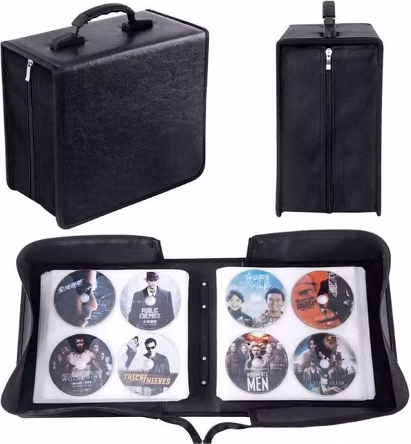 NESTLUNE 128 Disc CD DVD Storage Wallet Album in Black – 1