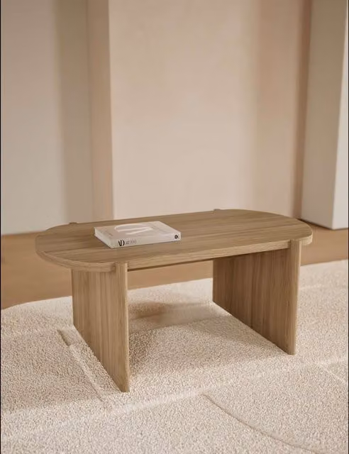 M&S Cove Oval Coffee Table in Brown and Beige