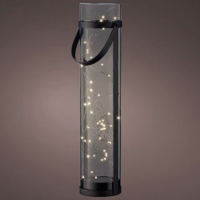 Lumineo Solar LED Lantern in Grey with Warm White Light, Height: 46 cm