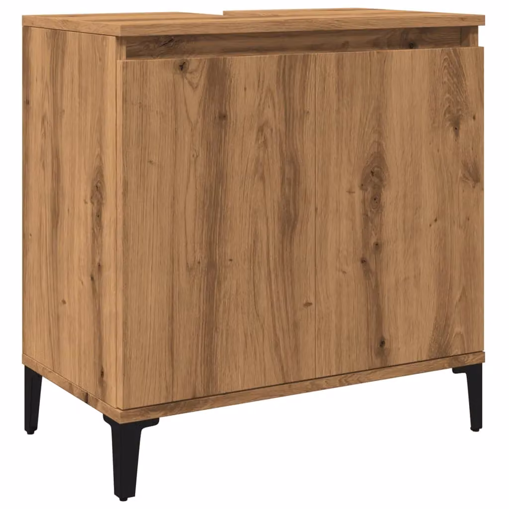 Berkfield Home Artisan Oak Sink Cabinet in Brown, W/D/H: 58 x 33 x 60 cm – 2