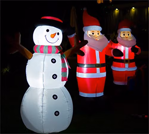 Netagon Inflatable White Christmas Snowman with LED Lights, Height: 180 cm – 2