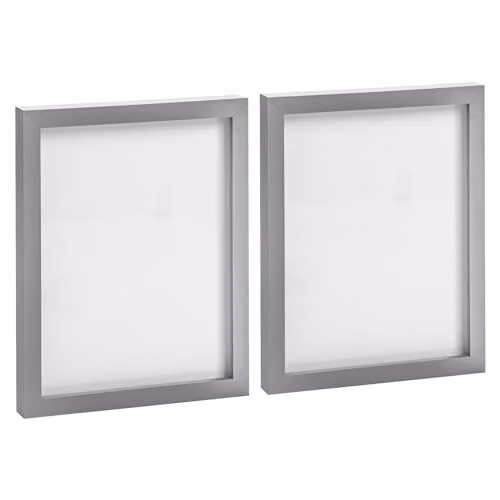 Nicola Spring Pack of 2 Rectangular Photo Frames in Grey, Fits 8 x 10 inch Photos