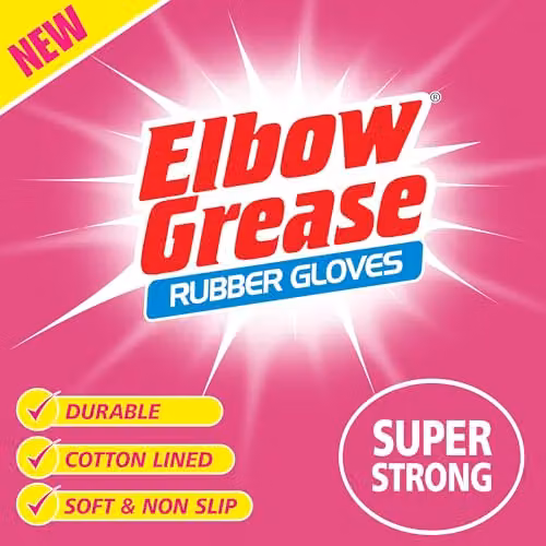 Elbow Grease Pink Rubber Gloves, Large (2 Pack) – 3