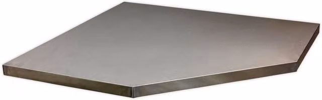 Loops Stainless Steel Worktop in Silver for ys02642 Modular Corner Cabinet, W: 86.5 cm, D: 38.0 cm, H: 21.2 cm – 1