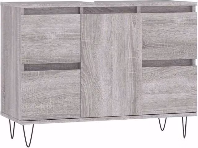 Berkfield Home Grey Sonoma Bathroom Cabinet W/D/H: 80 x 33 x 60 cm