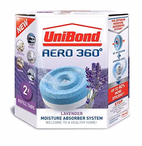 UniBond Aero 360 Moisture Absorber Aromatherapy Lavender Refills, Pack of 2, White – 2