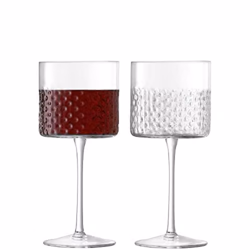 LSA International Wicker Wine Glass, Transparent, Set of 2, 320 ml