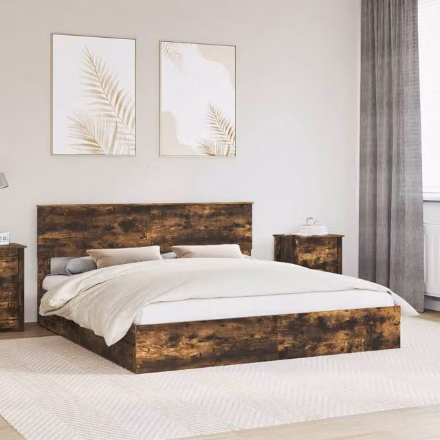 Berkfield Home Smoked Oak Storage Bed with Drawers, Brown, W/D/H: 180 x 200 cm – 1