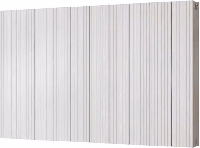 UK Radiators Thetford White Horizontal Designer Radiator with Grooved Double Panels, W: 93.6 cm, H: 60.0 cm