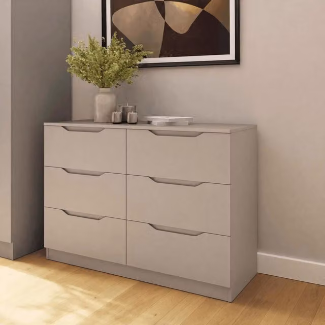 FWStyle Luno 6 Drawer Chest of Drawers in Beige