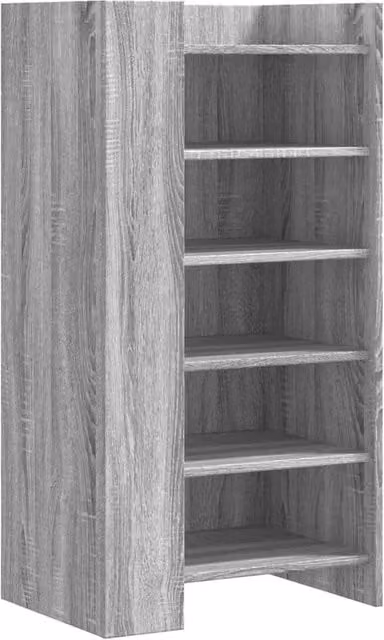 Berkfield Home Modern Grey Shoe Cabinet with Internal Shelves, W: 52 cm, D: 37.5 cm, H: 100 cm – 1