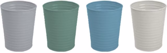 UMKY Metal Ribbed Design Multicolour Plant and Herb Pot