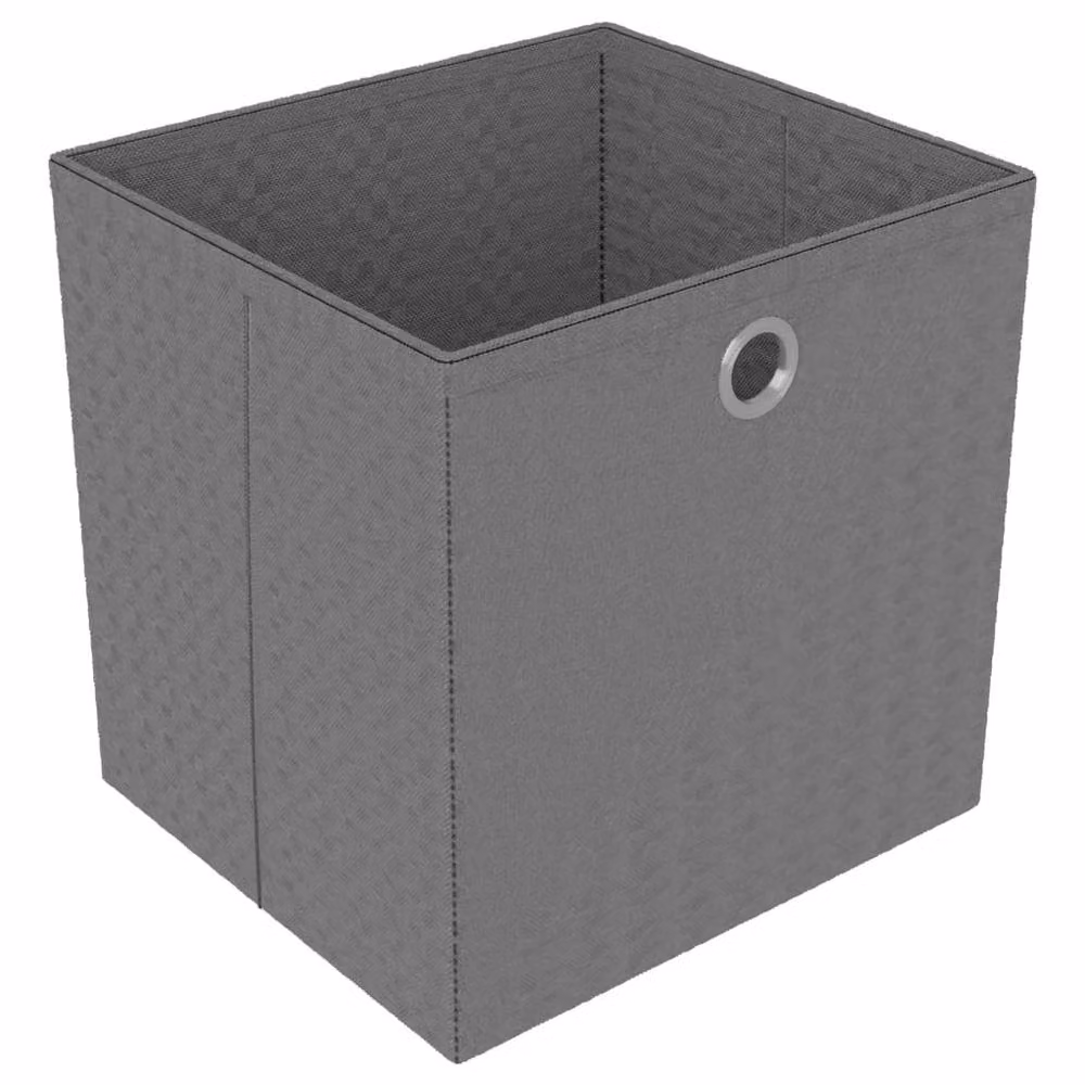 Berkfield Home 4-Cube Display Shelf with Fabric Boxes in Grey, W/D/H: 69 x 30 x 72.5 cm – 3