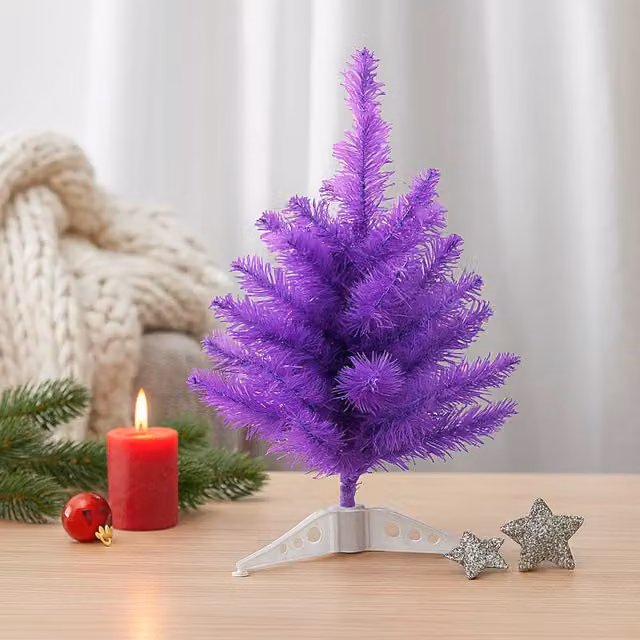 Voltico Mini Purple Artificial Christmas Tree Tabletop Design, Height: 30 cm – 1