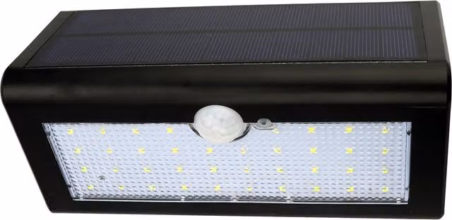 TIMELED 4W Solar LED Wall Floodlight with Motion Sensor, Black, IP65 Waterproof