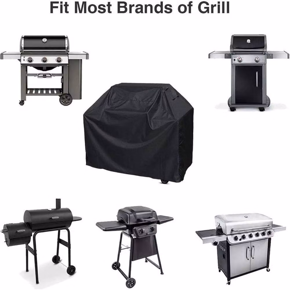 SPETLEK XL Waterproof Black Polyester BBQ Cover for Gas Grills and Smokers, W: 100 cm, D: 60 cm – 3