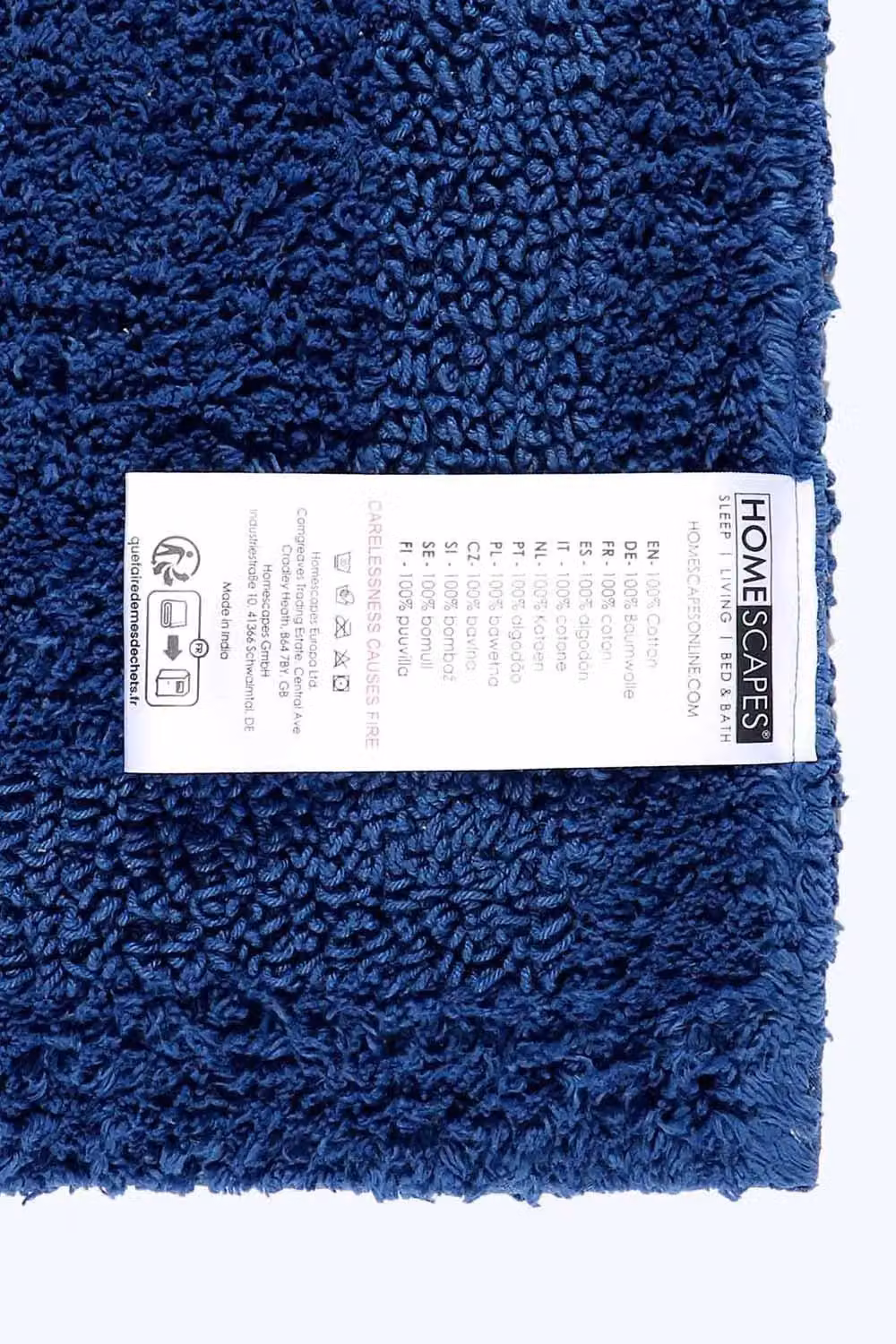Homescapes Luxury Cotton Bath Mat Runner, Blue, W/D/H: 40 x 100 x 1 cm – 3