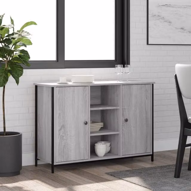 Berkfield Home Grey Sonoma Sideboard in Engineered Wood W/D/H: 100 x 35 x 70 cm