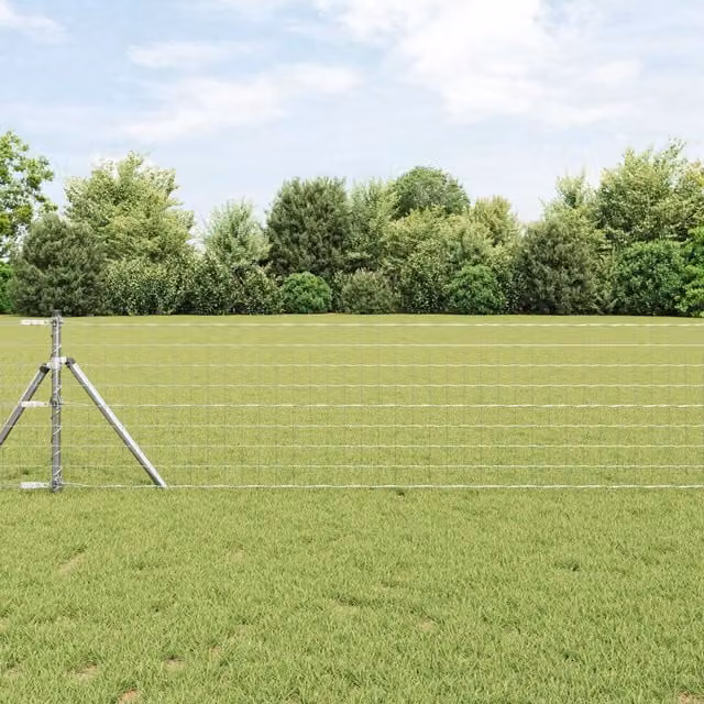 Berkfield Home Euro Fence Galvanised Steel in Silver, H: 60 cm x W: 50 m – 1