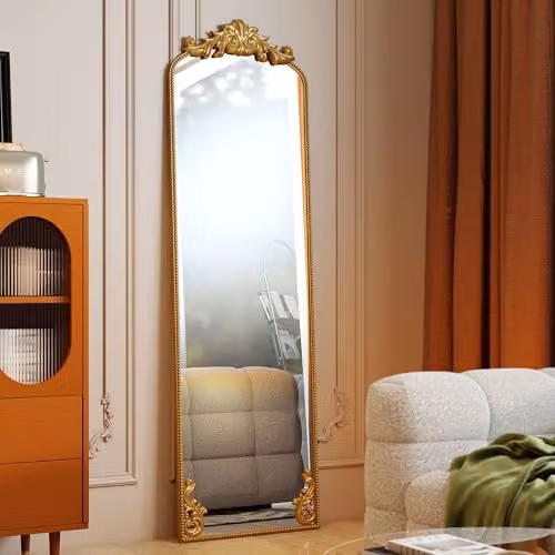 HOMCOM Vintage Rectangular Full Length Mirror with Gold Metal Frame, W: 50 cm, H: 160 cm – 3