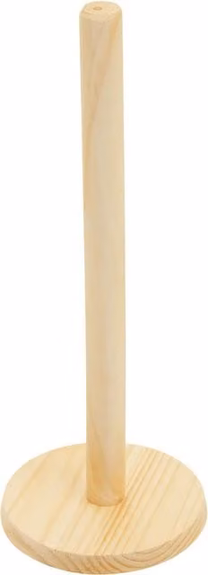 Orsina Nolan Freestanding Wood Kitchen Roll Holder in Brown and Beige
