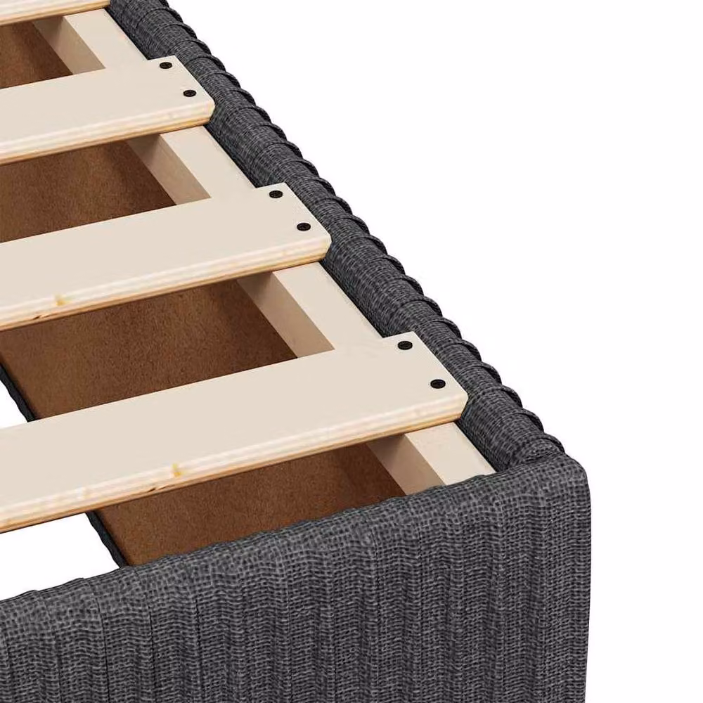 Berkfield Home Soft Upholstered Single Bed Frame in Dark Grey Fabric, W/D/H: 90 x 190 cm – 4