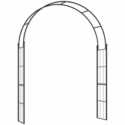 Outsunny Black Metal Garden Arch Trellis Arbor for Outdoor Weddings and Climber Support, H 223 x W 157 x D 40 cm – 1