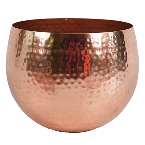 Leaf Rectangular Hammered Metal Tabletop Bowl in Copper and Bronze, W: 22 cm, D: 18 cm, H: 1 cm – 2
