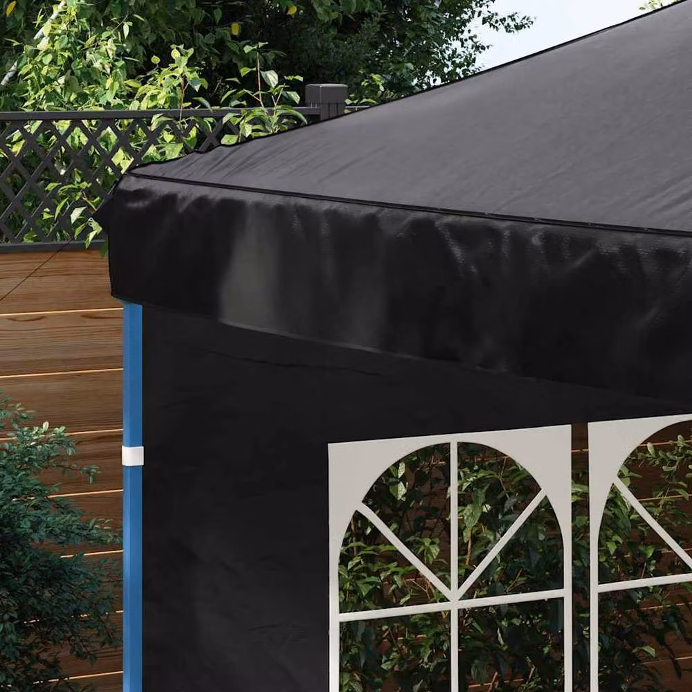 Berkfield Home Party Tent Sidewalls with Window, 2 Pieces, PE Material, Anthracite Black, W: 300 cm, H: 195 cm – 4