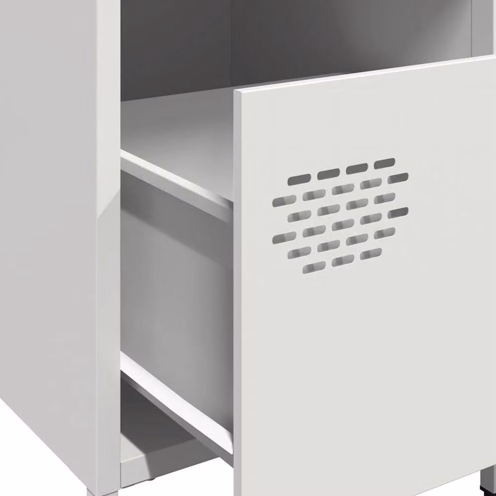 Berkfield Home Timeless Bedside Cabinet, White, W/D/H: 35 x 39 x 43.5 cm – 3