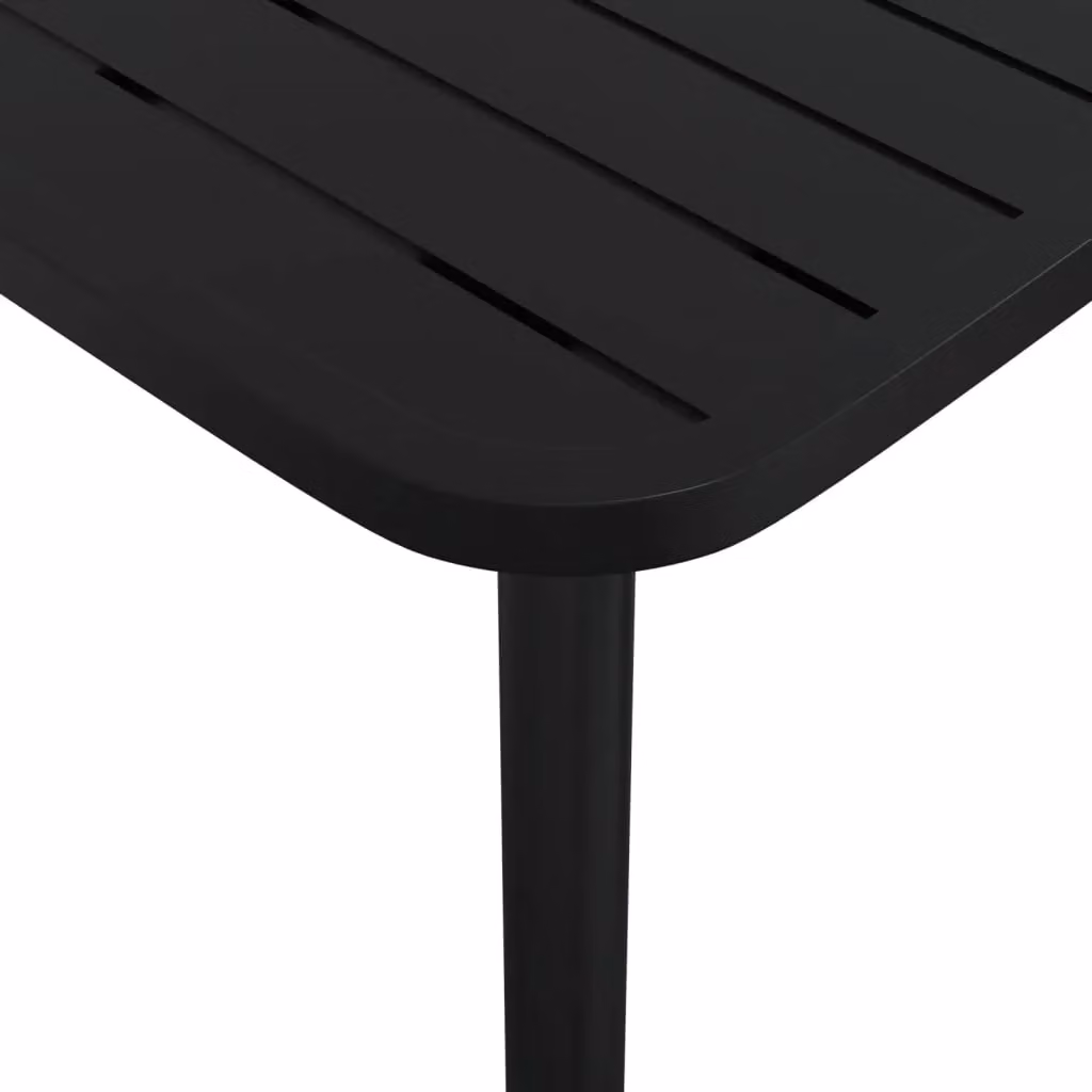 Berkfield Home Modern Steel Garden Table in Anthracite Black, W/D/H: 165 x 80 x 71 cm – 3