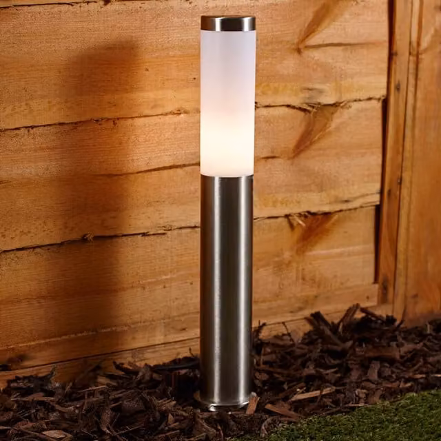 Biard Foley Modern LED Outdoor Stainless Steel Bollard Light, Black, Pack of 6