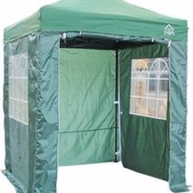 All Seasons Gazebos 2x2m Pop Up Gazebo with 4 Side Panels in Green with Steel Frame
