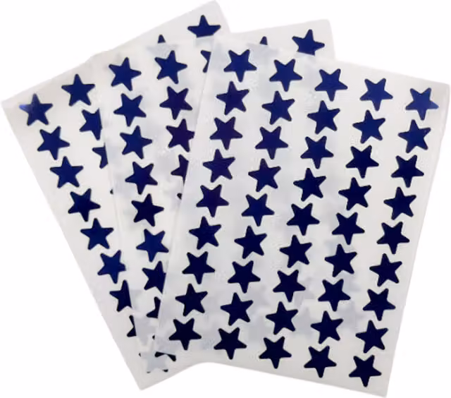 Janrax Pack of 1620 Blue Self-Adhesive Foil Stars, 15mm
