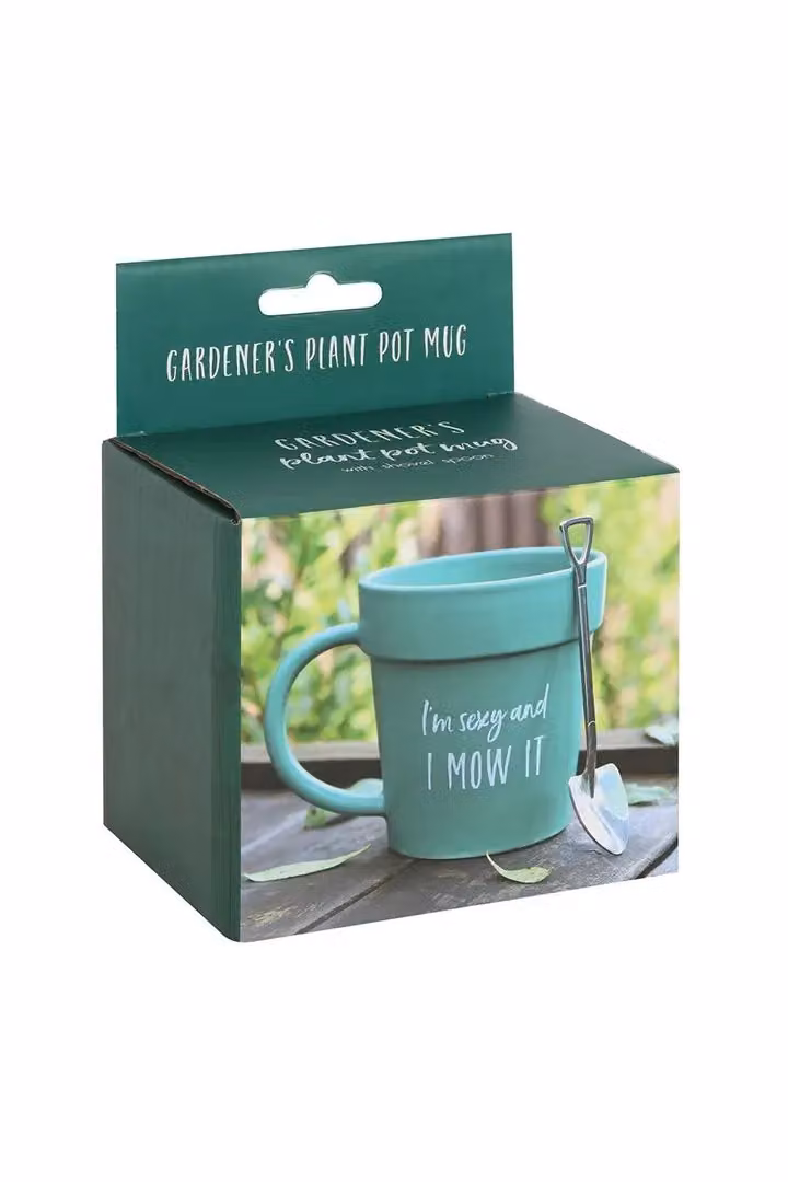 KDMD Sexy & I Mow It Green Ceramic Mug and Shovel Spoon Set – 2