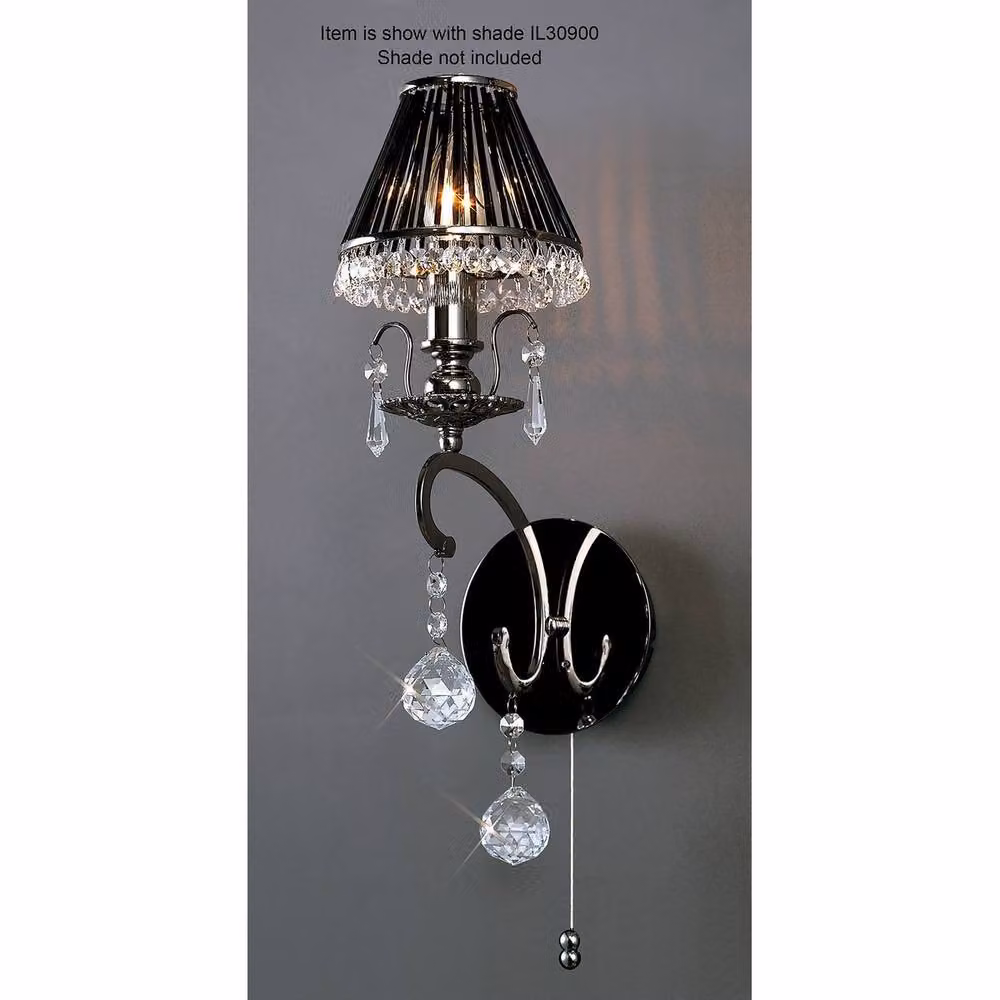 Netlighting Pescara Wall Lamp E14 in Black and Chrome with Crystal Details – 2