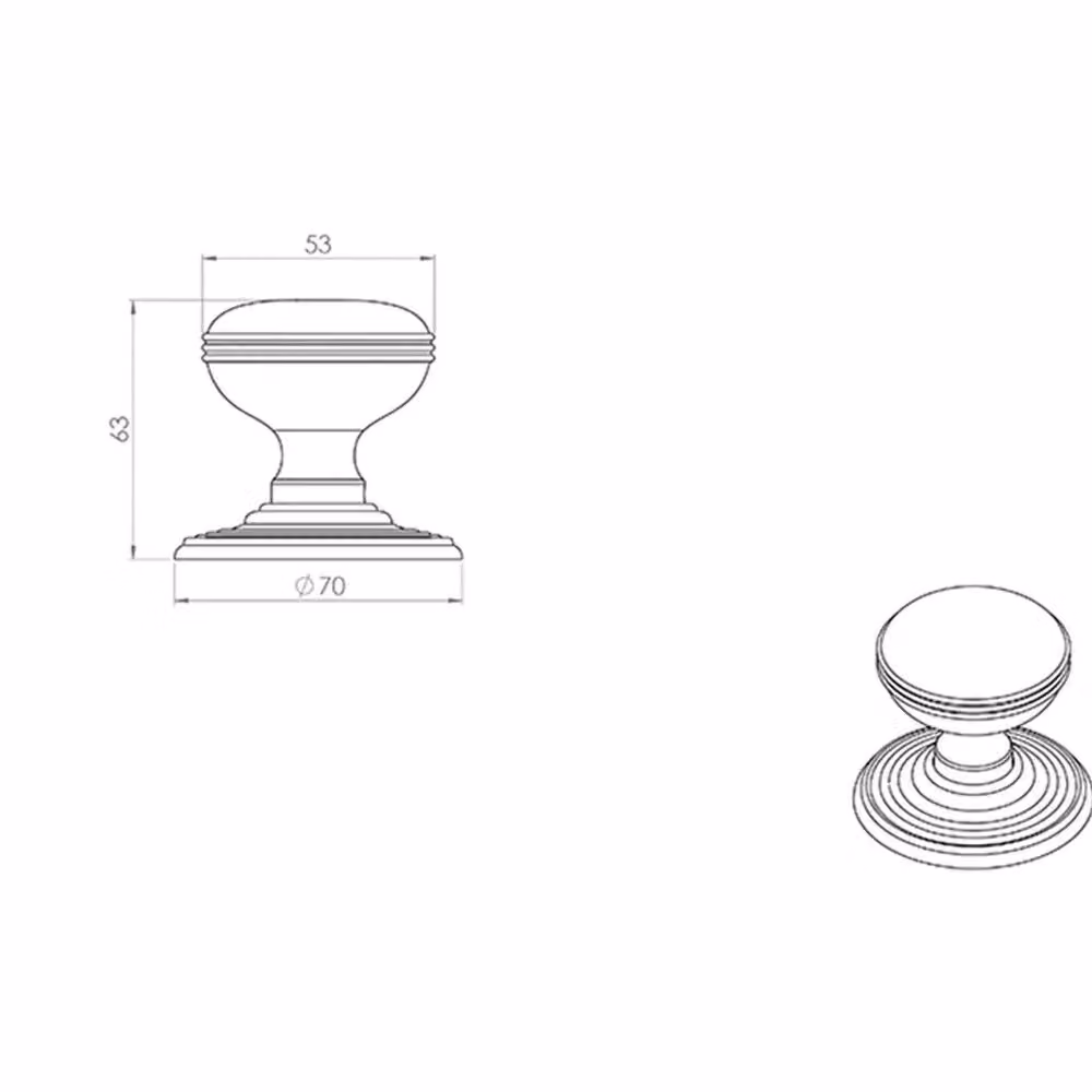 Loops Pair of Textured Mortice Door Knobs with Concealed Rose in Satin Chrome, 70mm Diameter – 2