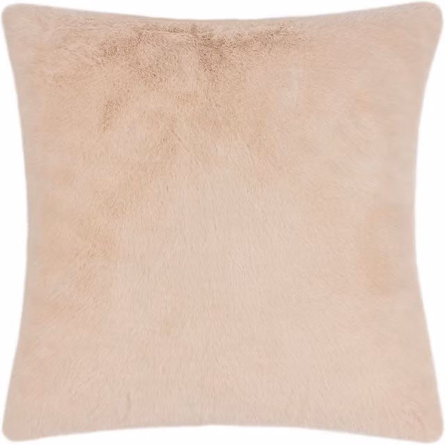 Make It A Home Stanza Faux Fur and Velvet Cushion in Brulee Beige/Yellow, W/D/H: 55 x 55 x 1 cm