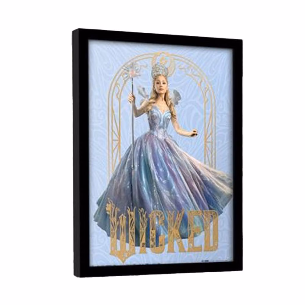 Wicked Glinda Typography Framed Paper Poster in Blue – 2