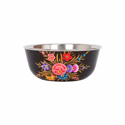 Billy Can Carbon Pansy Hand-Painted Floral Dessert Bowl in Black, 14.5 cm – 1