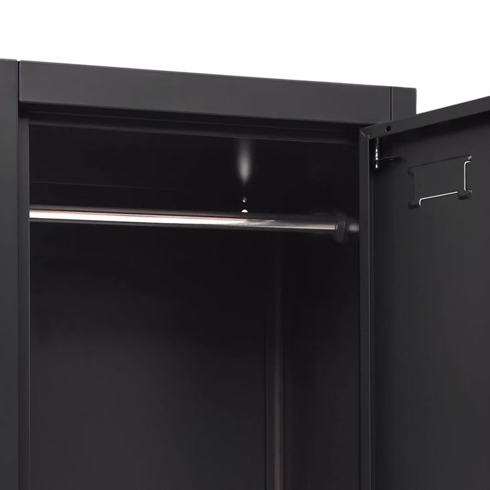 Berkfield Home Anthracite and Black Steel Locker Cabinet with Hanging Rod and Lock, W/D/H: 38 x 45 x 180 cm – 3