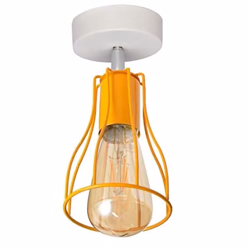 Netlighting Helam Tube Semi Flush Light in White and Orange