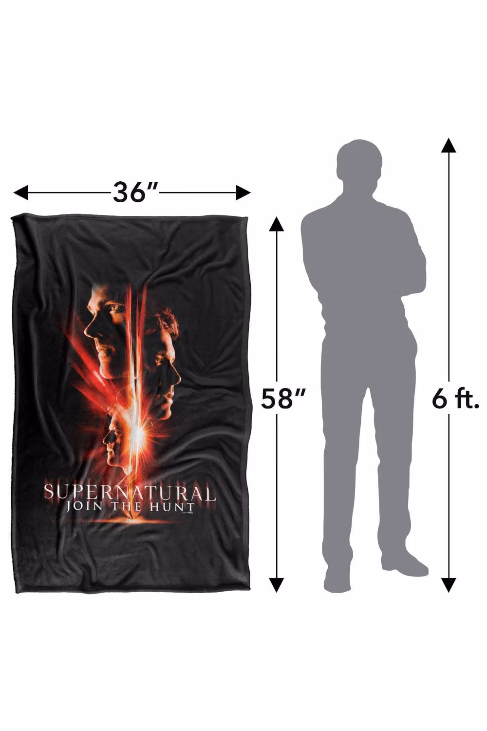 LOGOVISION Supernatural Sam Dean Castiel Red Portal Silky Touch Super Soft Fleece Throw Blanket, W/D/H: 91 x 147 cm, Red and Multicolour – 8