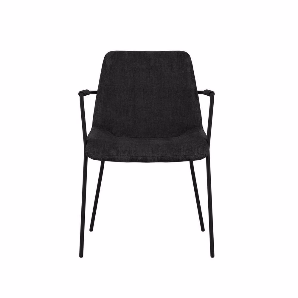 Lemon Pavilion Furniture Carlo Black Velvet Armchairs with Metal Legs, W83 x D56.5 x H60.5 cm – 2
