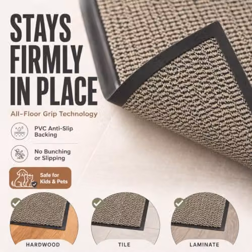Desire Rugs Non-Slip Dirt Trapper Entrance Mat, Beige, W: 40 cm, D: 60 cm, H: 0.3 cm – 4