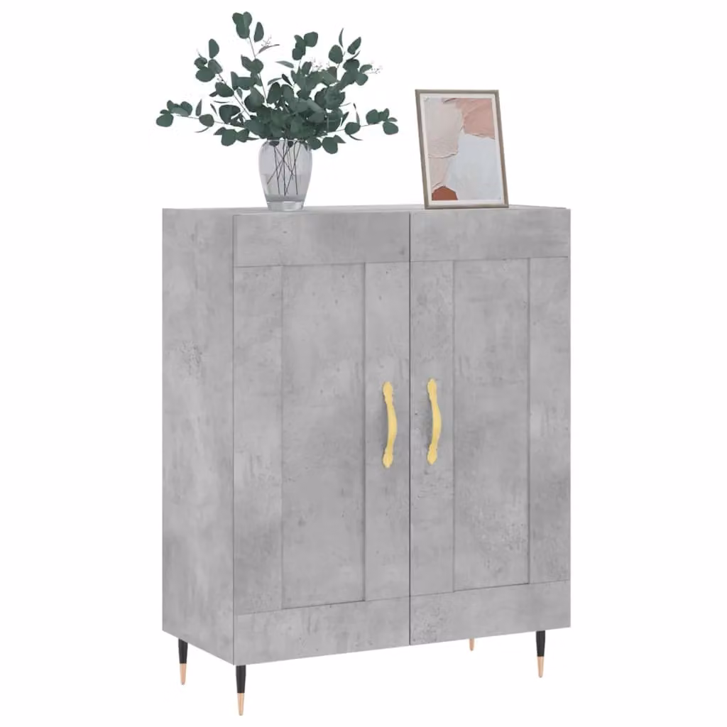 Berkfield Home Sideboard in Concrete Grey, MDF, W: 69.5 cm, D: 34 cm, H: 90 cm – 2