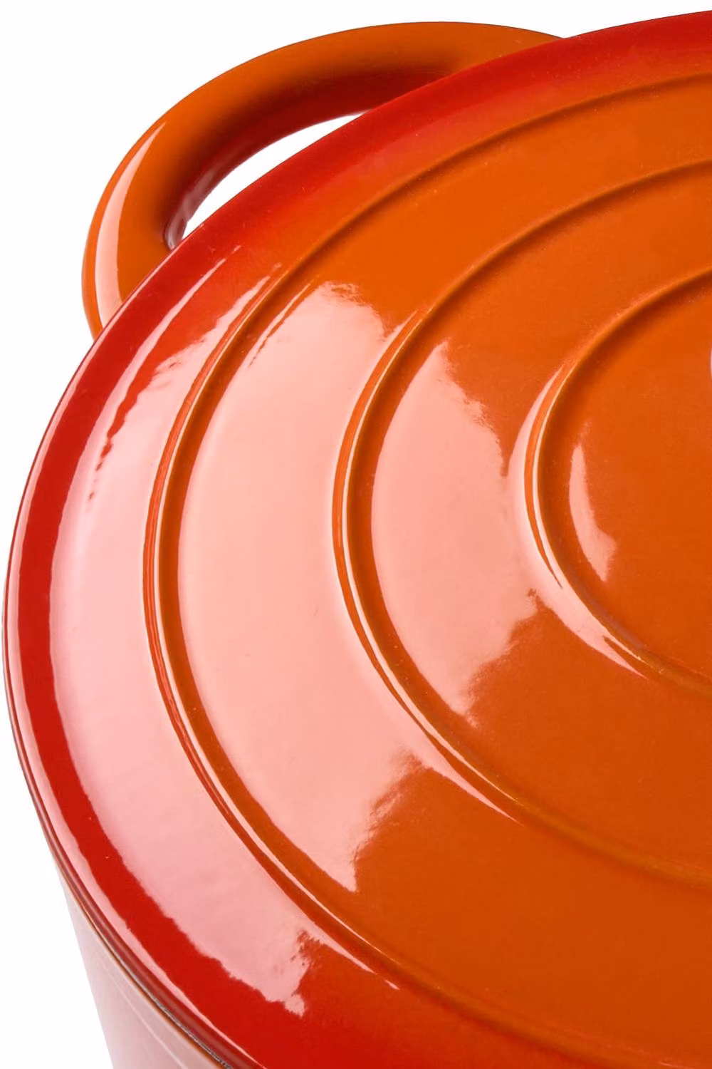 Garden Sanctuary 4L Enamelled Cast Iron Dutch Oven Casserole Pot with Lid in Orange – 3