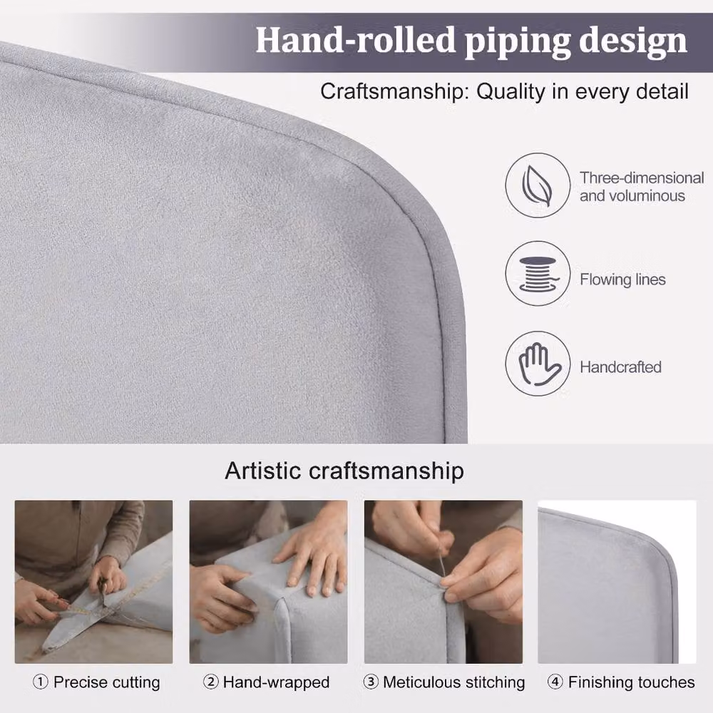 Rolipo Grey Velvet Single Ottoman Daybed with Storage, W/D/H: 90 x 190 cm – 6