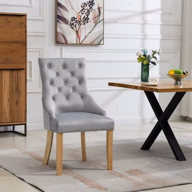 Artemis Home Ravenna Velvet Dining Chairs, Set of 2, Silver