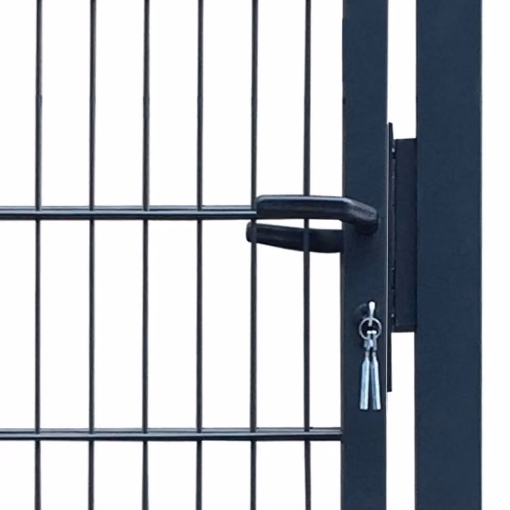 Berkfield Home 2D Single Steel Swing Fence Gate in Anthracite Grey, W: 106 cm, H: 230 cm – 3